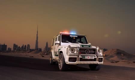 Fett getunter Mercedes-Benz G 63 AMG für Dubai Police 2 brabus G Klasse Dubai1