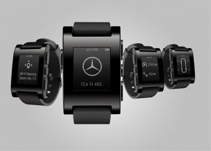 Fahrzeuginformationen und Sensordaten lassen sich auf intelligente Armbanduhr übertragen 