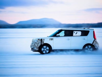 Elektroauto Kia Soul EV bei Wintertests