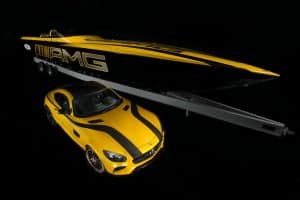 Der Mercedes-AMG GT S auf dem Wasser heißt Cigarette Racing 50 Marauder GT S Concept 2 Cigarette Racing 50 Marauder GT S Concept