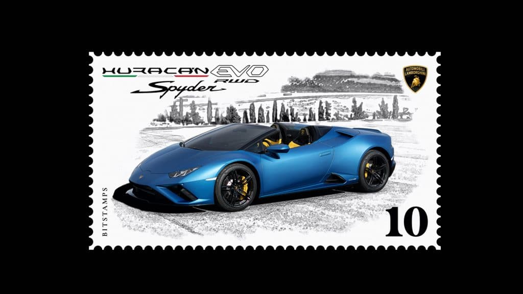 Digitale Lamborghini Briefmarken